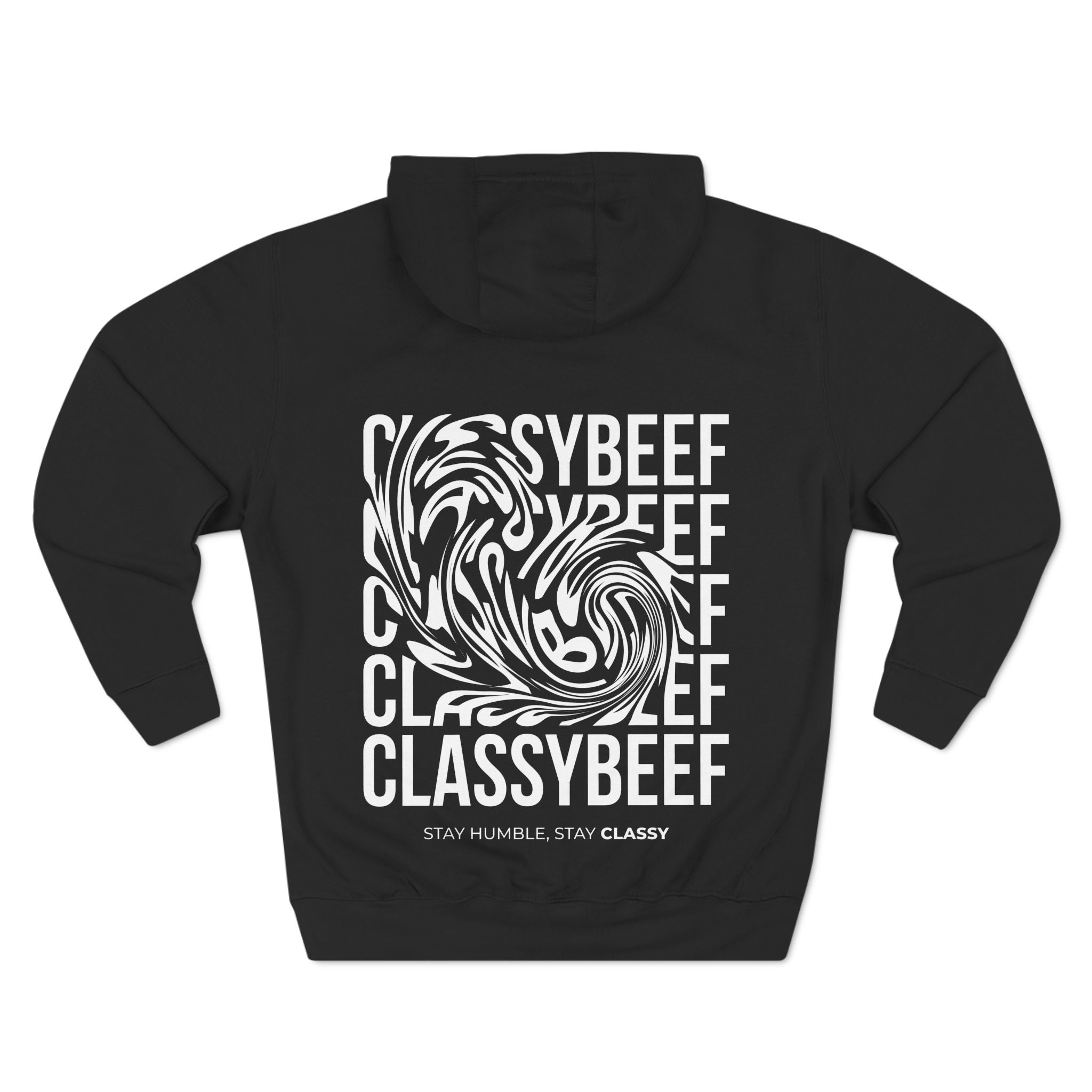 Black and White Psychedelic ClassyBeef Text - Hoodie